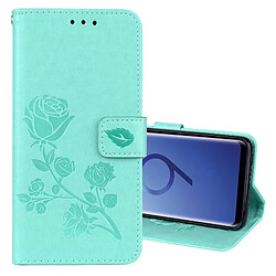 Wewoo Housse Étui vert et rose pour Samsung Galaxy S9 En Relief Horizontal Flip Environnementale PU en cuir avec titulaire fentes cartes porte-monnaie