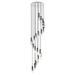 Luminaire Center Suspension 21 ampoules Chrome noir,poli