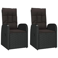 Avis vidaXL Ensemble de salon de jardin 3 pcs noir poly rotin et acacia