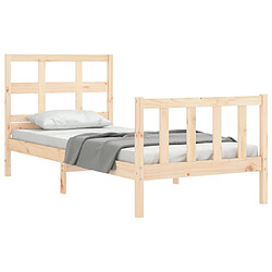 Acheter Maison Chic Cadre/structure de lit avec tête de lit pour adulte - Lit Moderne Chambre 90x200 cm bois massif -MN14136