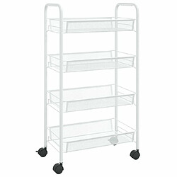 Maison Chic Desserte de cuisine à 4 niveaux | Chariot de cuisine | Meuble de rangement roulant Blanc 46x26x85 cm Fer -GKD74445