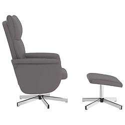 Avis vidaXL Fauteuil inclinable avec repose-pied gris similicuir