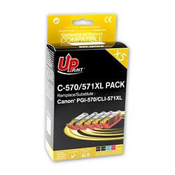 Pack UPrint compatible CANON CLI571 XL/PGI570 XL 5 cartouches