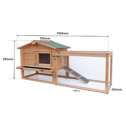 Acheter Helloshop26 Clapier à lapin rongeurs XXL espaces extérieur grand abri 156 cm bois d'épicéa 16_0002238