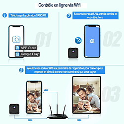 Acheter Mini caméra de surveillance infrarouge intelligente sans fil vision 170° 4K HD 1080P WIFI et DV, jour/nuit + Micro SD 128GO