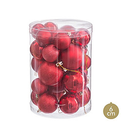 BigBuy Home Boules de Noël Rouge Plastique (27 Unités)