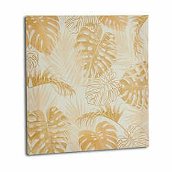 Gift Decor Toile Feuille d'une plante Doré 28 x 28 x 1,5 cm (36 Unités)