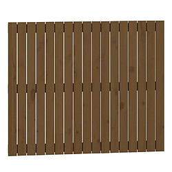 vidaXL Tête de lit murale Marron miel 108x3x90 cm Bois massif de pin