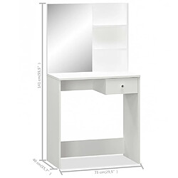 Acheter vidaXL Coiffeuse Bois d’ingénierie 75x40x141 cm Blanc