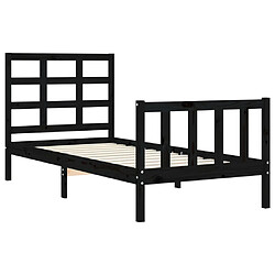 Acheter vidaXL Cadre de lit sans matelas noir bois de pin massif