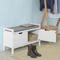 SoBuy FSR63-W Banc de Rangement Meuble Bas Entrée Meuble d'Entrée Commode à Chaussure