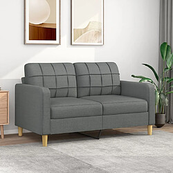 Maison Chic Canapé à 2 places,Sofa de Salon,Canapé droit Gris foncé 140 cm Tissu -GKD431055