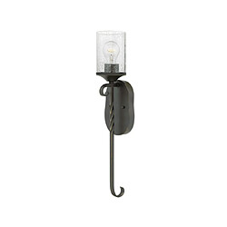 Elstead Lighting Applique murale Hinkley Métal,verre grainé transparent Vieux Noir