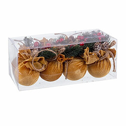 Avis BigBuy Christmas Boules de Noël Multicouleur Doré Velours côtelé Foam 6 x 6 x 6 cm (8 Unités)