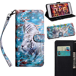 Etui en PU impression de motif de décoration spot lumineux avec support et sangle tigre pour votre Samsung Galaxy A21s