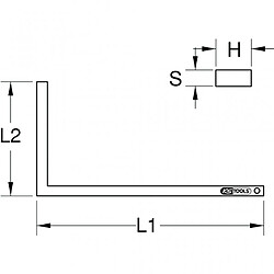 KS TOOLS 300.0250 Equerre de maçon section 30x5 mm L.500mm