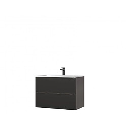 Ac-Deco Ensemble meuble vasque + cabinet-miroir - Noir - 80 cm - Capri Black