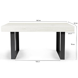 Acheter Idmarket Table à manger rectangle PHOENIX 6 personnes bois gris 160