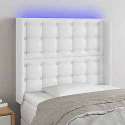 vidaXL Tête de lit à LED Blanc 103x16x118/128 cm Similicuir