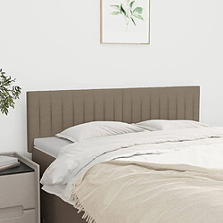 Maison Chic Lot de 2 Têtes de lit design pour chambre - Décoration de lit Taupe 72x5x78/88 cm Tissu -MN43089