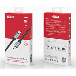 Avis Unitek USB-C - USB-C 2 m Argent (C14091ABK)