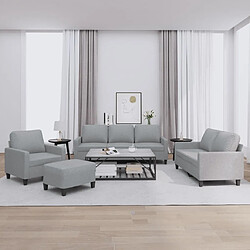 Maison Chic Ensemble de canapés 4 pcs avec coussins, Canapé droit Sofa pour Salon Gris clair Tissu -GKD649853