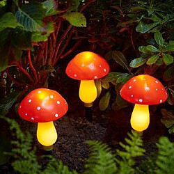 Lumières Solaires de Jardin En Plein Air, Paquet de 3 Lumières de Voie de Paysage Lumières Solaires à énergie de Champignon Imperméables pour pas cher