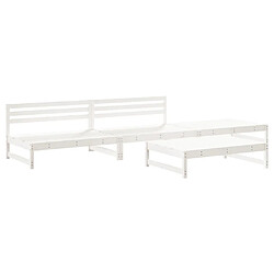 Maison Chic Salon de jardin 4 pcs - Table et chaises d'extérieur - Mobilier/Meubles de jardin Moderne blanc bois de pin massif -MN37543