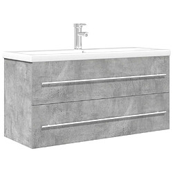 vidaXL Ensemble de meubles de salle de bain 2 pcs gris béton