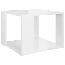 Maison Chic Table basse,Table Console Table d'appoint, Table pour salon Blanc brillant 40x40x30 cm Bois d'ingénierie -MN11433