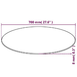 Avis vidaXL Dessus de table rond Verre trempé 700 mm