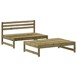 vidaXL Salon de jardin 2 pcs bois de pin imprégné