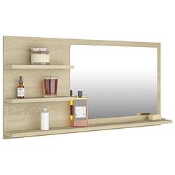 Avis Maison Chic Miroir moderne de salle de bain,Décoration Miroir mural Bain Chêne sonoma 90x10,5x45 cm -MN98087