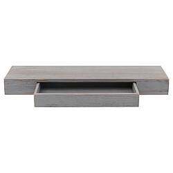 Decoshop26 Étagère murale suspendue avec tiroir de rangement 8x80x25 cm en bois gris vieilli 04_0008652 pas cher