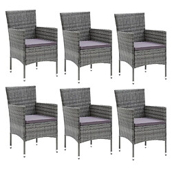 Avis Maison Chic Mobilier à dîner 7 pcs de jardin avec coussins - Ensemble table et chaises d'extérieur - Salon/Mobilier de jardin classique Résine tressée Gris -MN50294