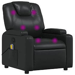 vidaXL Fauteuil de massage inclinable Noir Similicuir