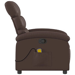 Maison Chic Fauteuil de massage inclinable,Fauteuil luxe de relaxation Marron Similicuir -MN17600 pas cher