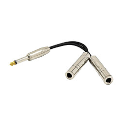 2x 6.35mm Mono Plug / Male To Dual Adaptateur Jack 6,35mm Jack / Femelle