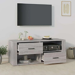 Avis Maison Chic Meuble TV scandinave gris - Banc TV pour salon Sonoma 100x35x40 cm Bois d'ingénierie -MN43407