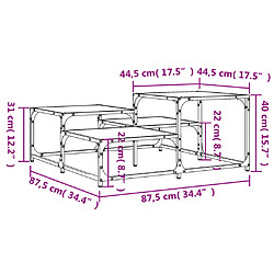 vidaXL Table basse chêne marron 87,5x87,5x40 cm bois d'ingénierie pas cher