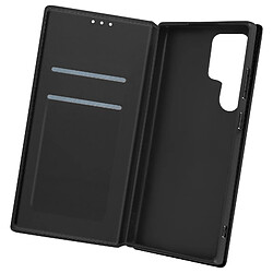 Avizar Étui pour Galaxy S24 Ultra Porte-carte Support Vidéo Clapet Magnétique Noir