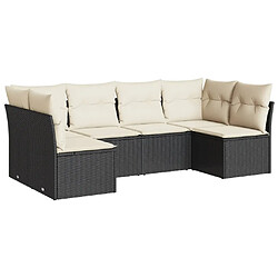 Maison Chic Salon de jardin 6 pcs avec coussins | Ensemble de Table et chaises | Mobilier d'Extérieur noir résine tressée -GKD75284