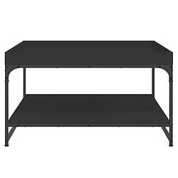 Avis vidaXL Table basse noir 80x80x45 cm bois d'ingénierie et fer