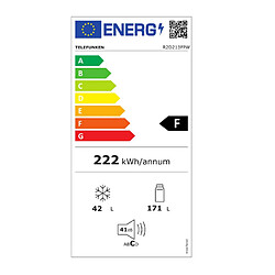 Réfrigérateur combiné 54cm 212l lowfrost - R2D213FPW - TELEFUNKEN