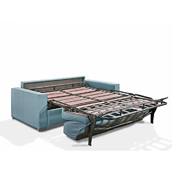 Avis Inside 75 Canapé convertible EXPRESS PREMIUM 120 cm sommier lattes RENATONISI matelas BULTEX velours azur