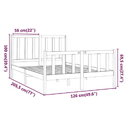 vidaXL Cadre de lit sans matelas 120x200 cm bois de pin massif pas cher