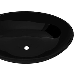 Avis vidaXL Lavabo ovale Céramique 40 x 33 cm Noir