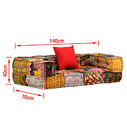 vidaXL Pouf modulaire à 2 places Patchwork Tissu pas cher