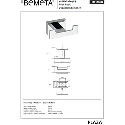 Avis Bemeta - Maison De La Tendance Patère double murale en chrome PLAZA 3,5x8x5 cm