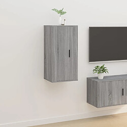 vidaXL Meuble TV mural Sonoma gris 40x34,5x80 cm